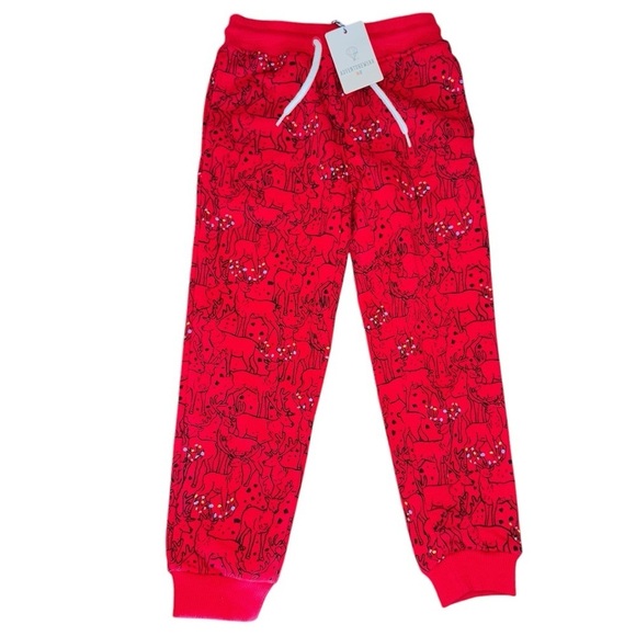 Adventurewear Other - Adventurewear 360 Kids Red Holiday Reindeer Jogger Pants Size 4 NWT